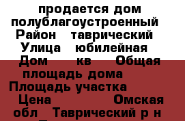 продается дом полублагоустроенный › Район ­ таврический › Улица ­ юбилейная › Дом ­ 14 кв 2 › Общая площадь дома ­ 61 › Площадь участка ­ 1 200 › Цена ­ 950 000 - Омская обл., Таврический р-н, Пристанское с. Недвижимость » Дома, коттеджи, дачи продажа   